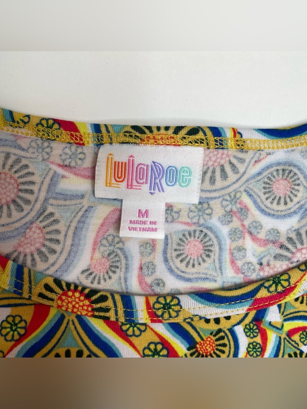 LuLaRoe Irma Tunic Bundle of 3 Blue Black Yellow Geometric Print Medium NWT NWOT - Picture 7 of 7